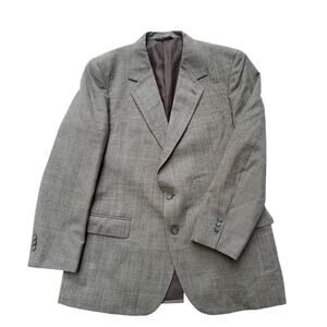 VTG Stuart Edward Brown Glen Plaid Ivy Prep Wool Jacket Sport Coat Blazer 40R?